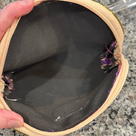 ✨EUC✨ Thai-Made Cosmetic Bag Thai Silk Elephant Purple Gold - Picture 12 of 14